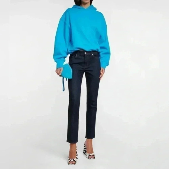 7 for all mankind casual trendy stretch blck 5 pckt denim slim straight jeans 28 - Picture 1 of 4